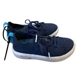 Native Jefferson Youth Shoes C9 Blue Polka Dot Slip-On Sneakers